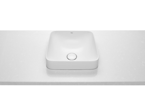 Lavoar tip bol Roca Inspira Square 37x37x7.3cm  fara orificiu baterie  fara preaplin  montare in blat