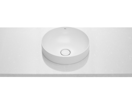 Lavoar tip bol Roca Inspira Round 37x37x7.5cm  fara orificiu baterie  fara preaplin  montare in blat