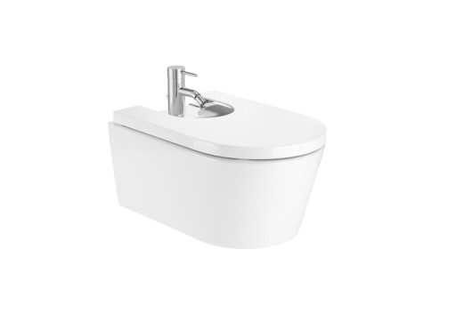 Bideu suspendat Roca Inspira Round 370x560mm  alb