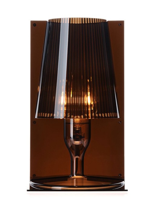 Veioza Kartell Take design Ferruccio Laviani  E14 max 5W LED  h31cm  fumuriu transparent