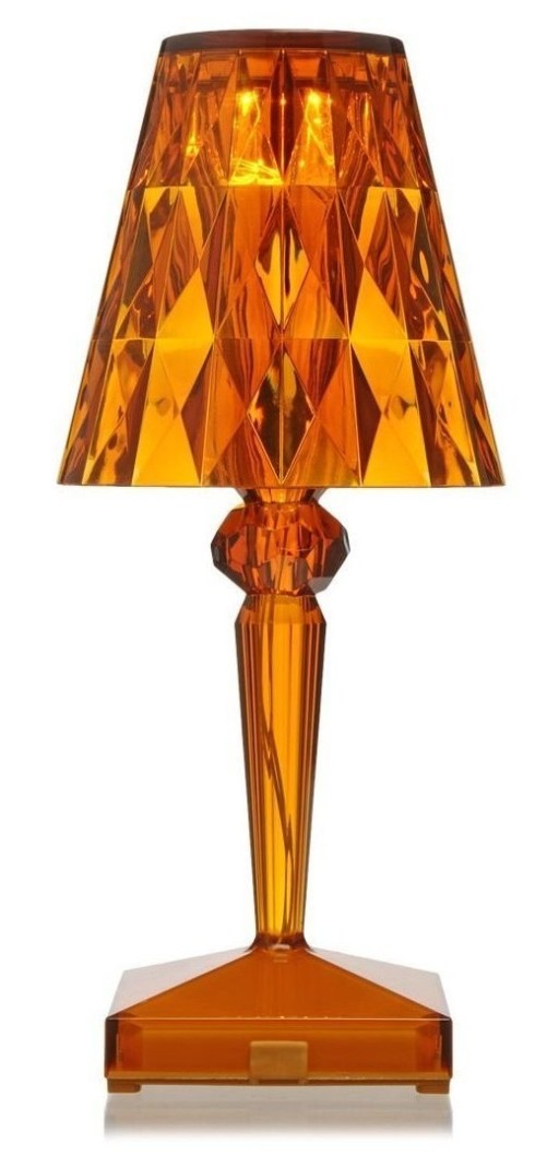 Veioza Kartell Battery design Ferruccio Laviani  LED 0.8W  h22cm  chihlimbar transparent