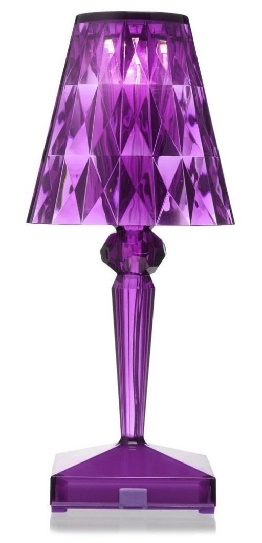 Veioza Kartell Battery design Ferruccio Laviani  LED 0.8W  h22cm  violet pruna transparent