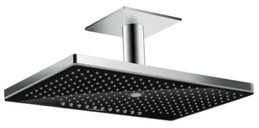 Palarie de dus Hansgrohe Rainmaker Select 460 cu 3 jeturi  negru-crom si brat de tavan 100mm  necesita set de baza