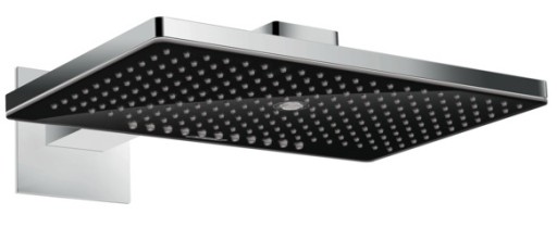 Palarie de dus Hansgrohe Rainmaker Select 460 cu 3 jeturi  negru-crom si brat de perete 460mm