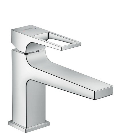Baterie lavoar Hansgrohe Metropol 100  ventil push-open cu levier decupat  pipa 116 mm