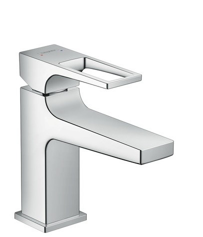 Baterie lavoar Hansgrohe Metropol 100  ventil push-open cu levier decupat  pipa 127 mm