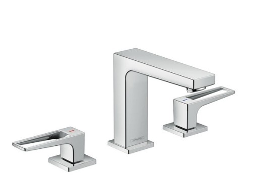 Baterie lavoar Hansgrohe Metropol 110 din 3 elemente  ventil push-open cu levier decupat