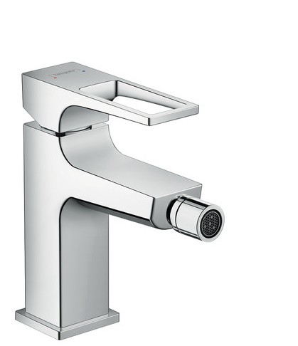 Baterie bideu Hansgrohe Metropol cu ventil push-open  levier decupat