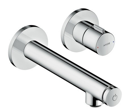 Baterie lavoar Axor Uno levier Select de perete  pipa 165mm  fara ventil  montaj incastrat  necesita corp incastrat