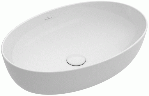 Lavoar tip bol Villeroy & Boch Artis 61x41cm  fara orificiu baterie  fara preaplin  montare pe blat