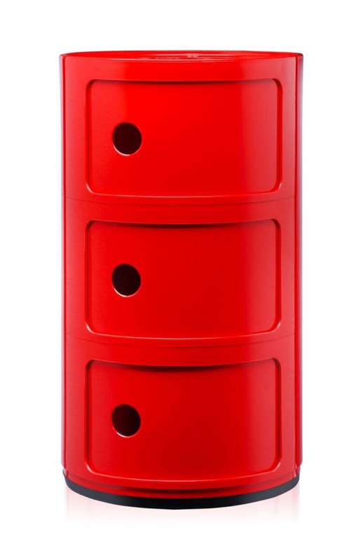 Comoda modulara Kartell Componibili 3 design Anna Castelli Ferrieri  rosu