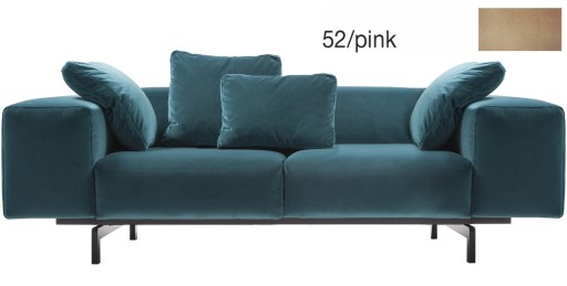 Canapea Kartell Largo Velluto design Piero Lissoni cu doua locuri  doua brate  226cm  roz