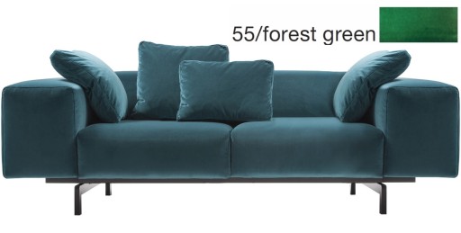 Canapea Kartell Largo Velluto design Piero Lissoni cu doua locuri  doua brate  226cm  verde padure