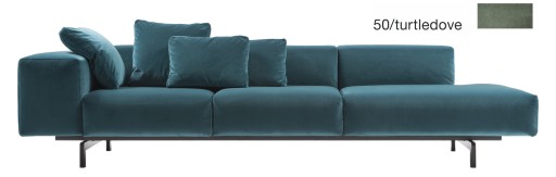 Canapea Kartell Largo Velluto design Piero Lissoni cu 3 locuri  brat dreapta  298cm  gri
