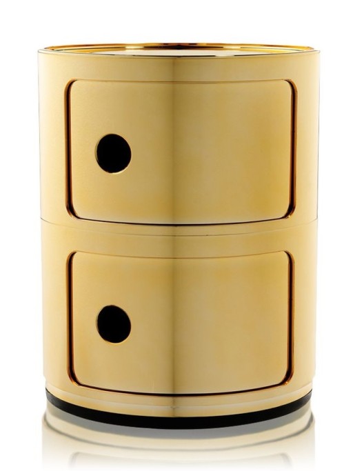 Comoda modulara Kartell Componibile 2 design Anna Castelli Ferrieri  auriu metalizat