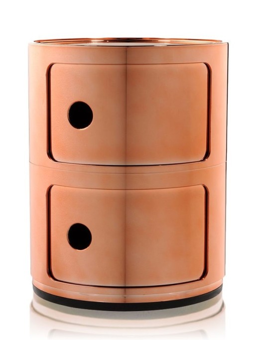 Comoda modulara Kartell Componibile 2 design Anna Castelli Ferrieri  cupru metalizat