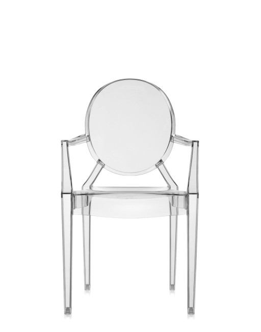 Set 2 scaune Kartell Louis Ghost design Philippe Starck  fumuriu transparent