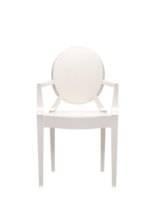 Set 2 scaune Kartell Louis Ghost design Philippe Starck  alb lucios