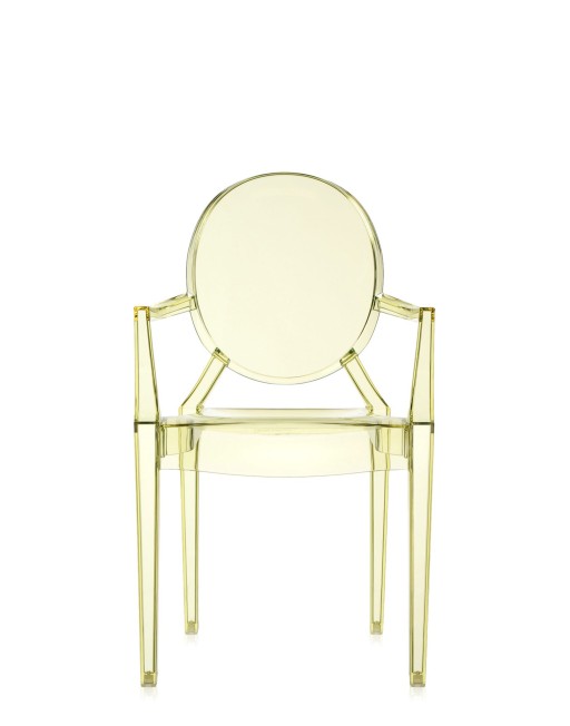 Set 2 scaune Kartell Louis Ghost design Philippe Starck  galben pai transparent