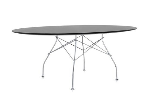Masa ovala Kartell Glossy design Antonio Citterio & Oliver Low  120x194cm  negru