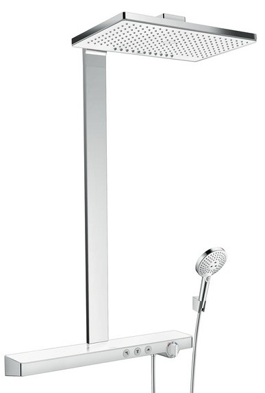 Coloana de dus Hansgrohe Rainmaker Select 460 2jet alb-crom  cu baterie termostatata ShowerTablet Select 700