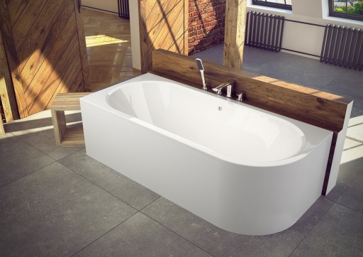 Cada baie asimetrica Besco Avita 150x75cm  acril  orientare stanga