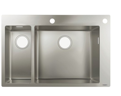 Chiuveta bucatarie Hansgrohe S712-F655  755x500mm  cuva mare dreapta  orificiu buton control  inox