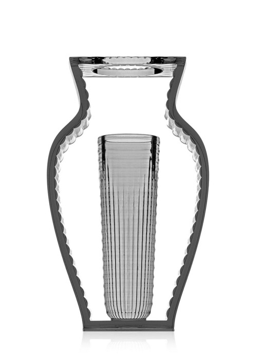 Vaza Kartell I Shine design Eugeni Quitllet  20x33cm  fumuriu transparent