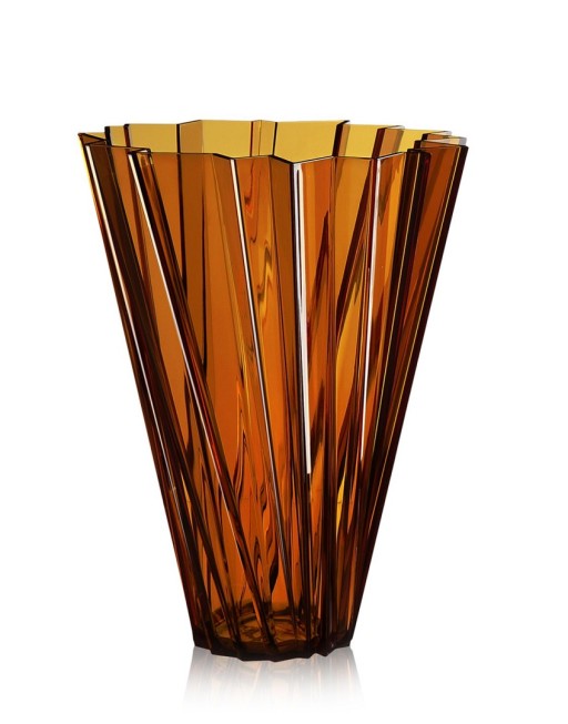 Vaza Kartell Shanghai design Mario Bellini  h44cm  chihlimbar transparent