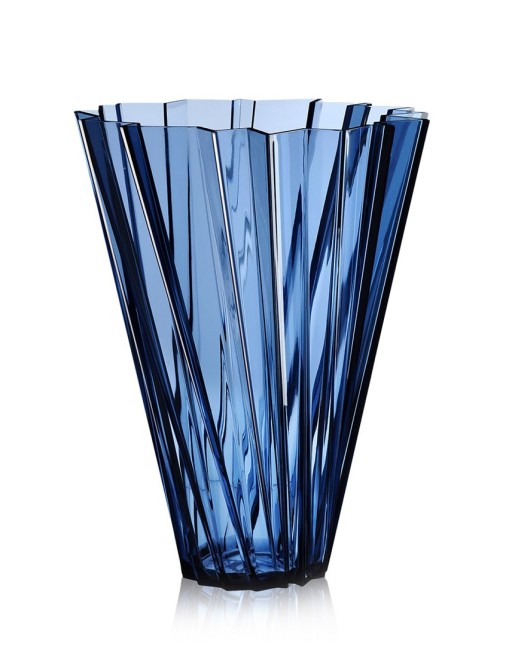 Vaza Kartell Shanghai design Mario Bellini  h44cm  albastru transparent