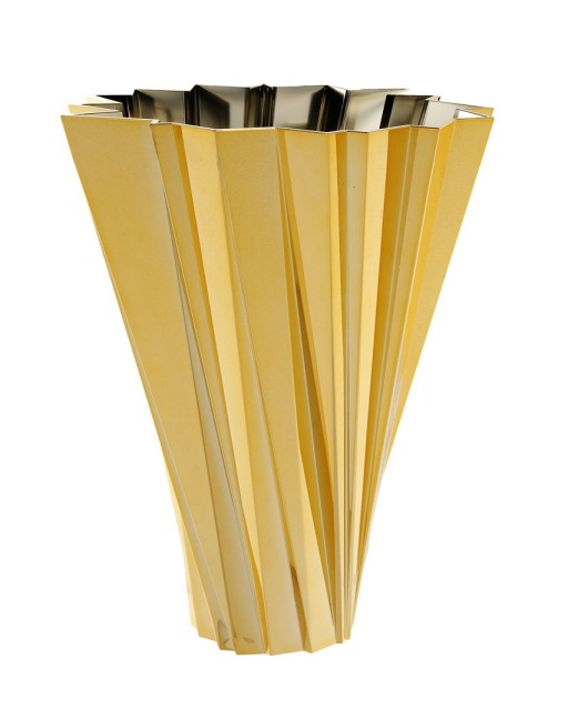 Vaza Kartell Shanghai design Mario Bellini  h44cm  auriu metalizat