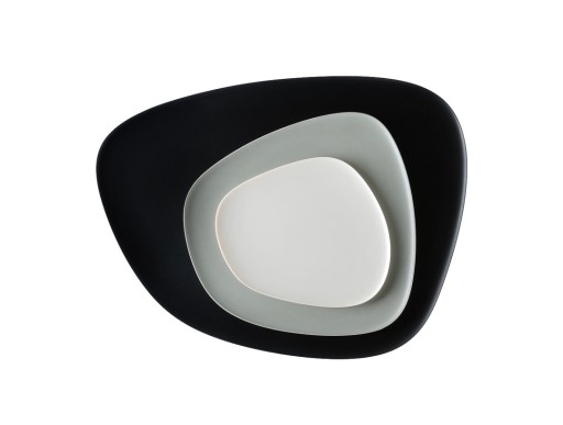 Set 3 platouri Kartell Namaste design Jean-Marie Massaud  negru-gri-alb