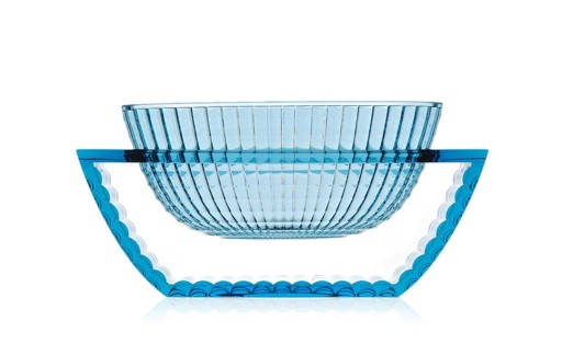 Bol decorativ Kartell U Shine design Eugeni Quitllet  29x14cm  albastru transparent