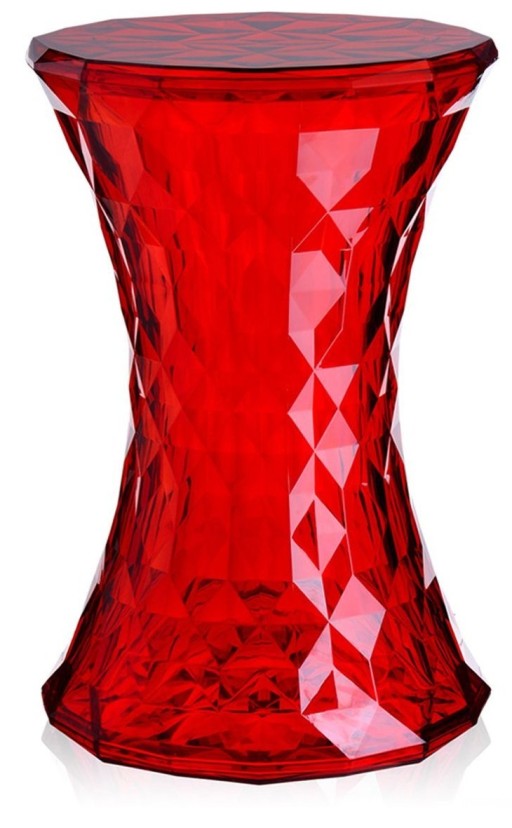 Masuta Kartell Stone design Marcel Wanders  30cm  h45cm  rosu transparent