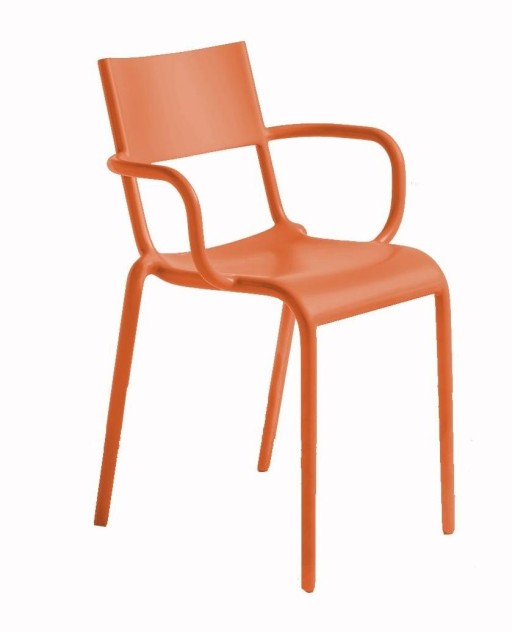 Set 2 scaune Kartell Generic A design Philippe Starck  portocaliu
