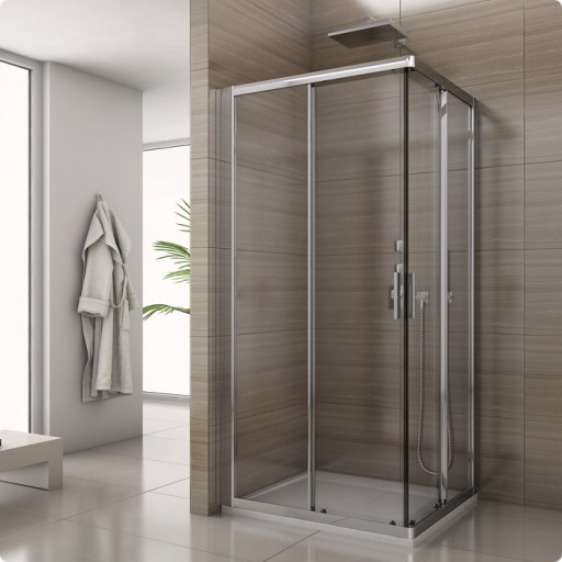 Cabina de dus SanSwiss Salia SAE2 cu usi culisante  100x100cm  sticla securizata 6mm