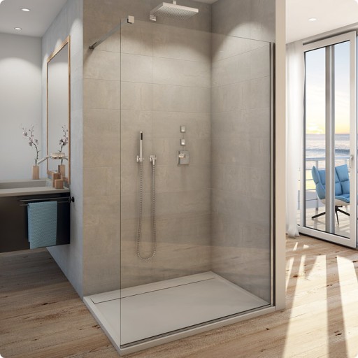 Cabina de dus Walk-In SanSwiss Easy STR4P 100cm  sticla securizata 8mm