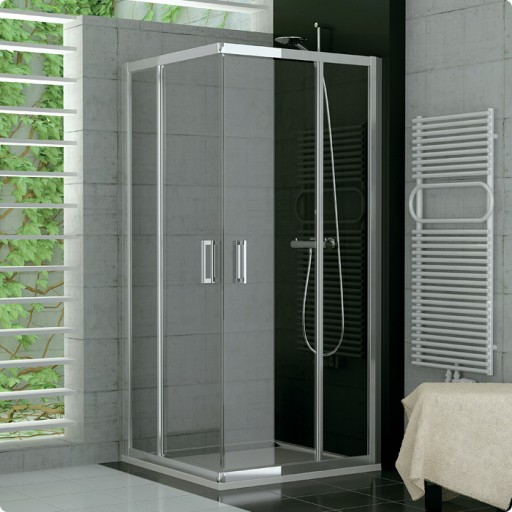 Cabina de dus SanSwiss Top-Line TOPAC cu usi culisante  90x90cm  sticla securizata 6mm