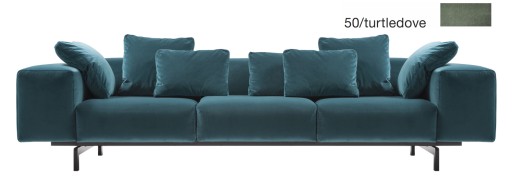 Canapea Kartell Largo Velluto design Piero Lissoni cu 3 locuri  doua brate  301cm  gri