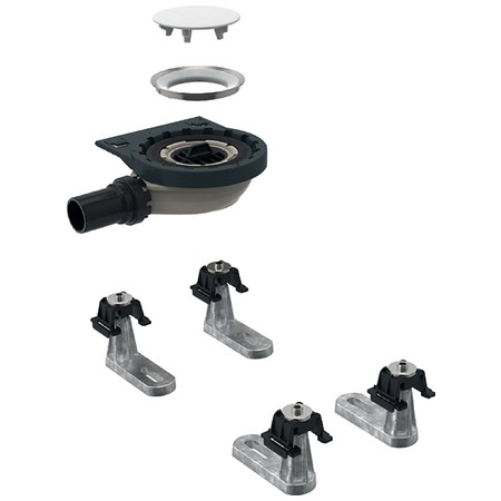 Set instalare pentru cadite dus Geberit Setaplano cu 6 picioare  iesire laterala diametru 30 mm