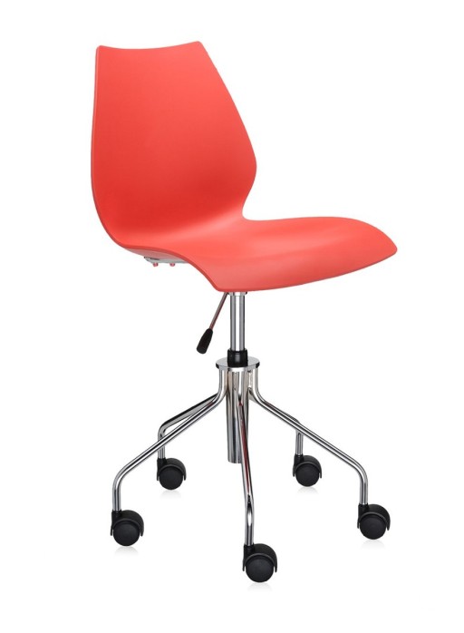 Scaun birou Kartell Maui  design Vico Magistretti  rosu