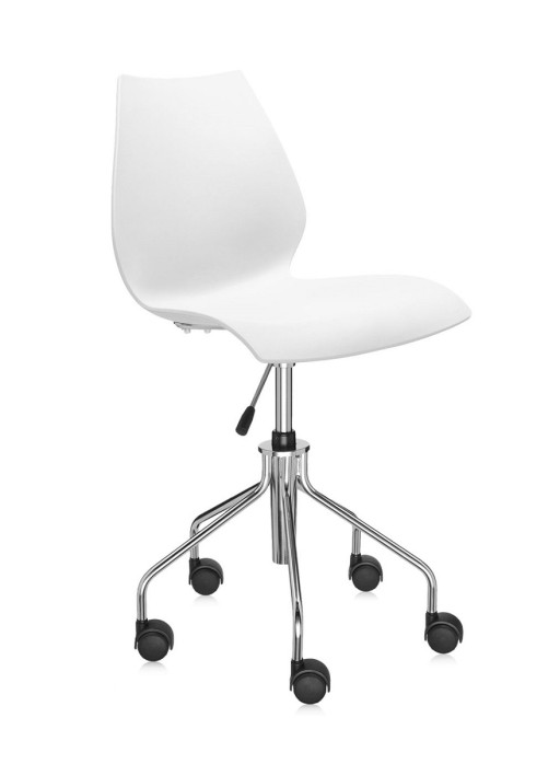 Scaun birou Kartell Maui  design Vico Magistretti  alb zinc