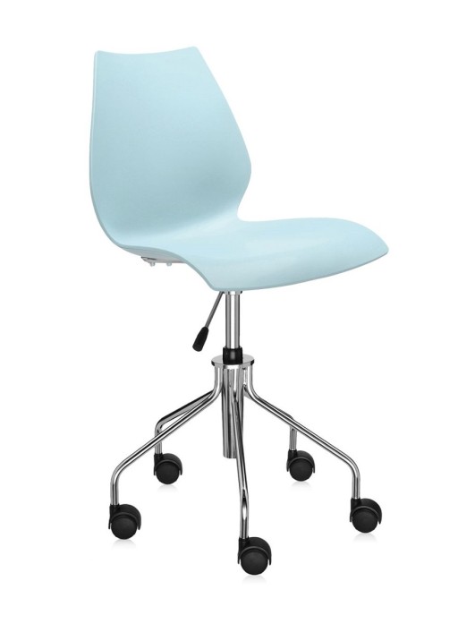 Scaun birou Kartell Maui  design Vico Magistretti  albastru deschis