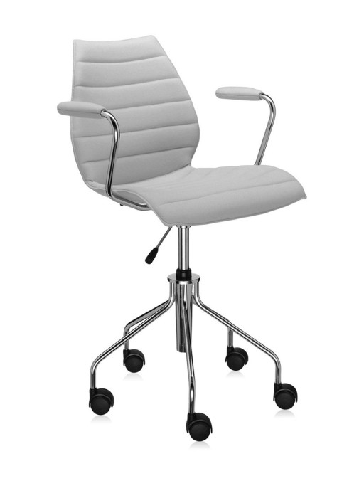 Scaun birou cu brate Kartell Maui Soft  design Vico Magistretti  Trevira bej