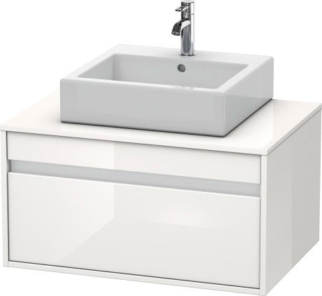 Dulap baza suspendat Duravit Ketho cu 1 sertar  80x55cm  pentru lavoar pe blat  alb lucios