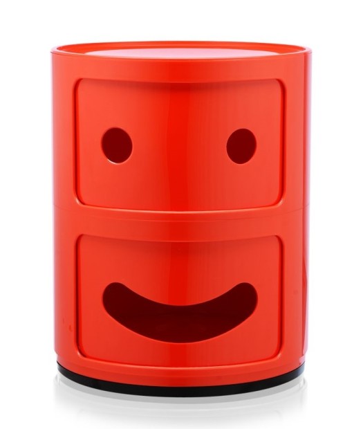 Comoda modulara Kartell Componibili 2 Smile Happy  design Anna Castelli Ferrieri  rosu