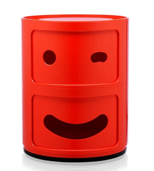 Comoda modulara Kartell Componibili 2 Smile Wink  design Anna Castelli Ferrieri  rosu
