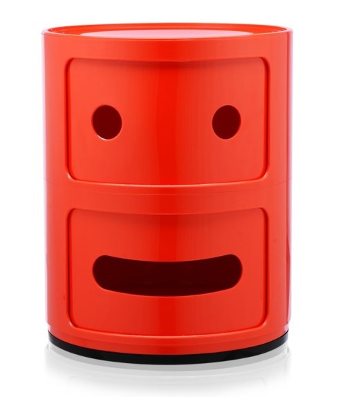Comoda modulara Kartell Componibili 2 Smile  design Anna Castelli Ferrieri  rosu
