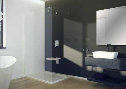 Cabina de dus Walk-in Besco Aveo 110cm  sticla securizata 8 mm  tratament ProClean