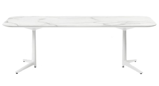 Masa Kartell Multiplo XL design Antonio Citterio  180x90cm  h75cm  blat cu finisaj marmura  alb